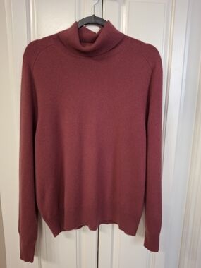 Ann Taylor 100% Cashmere Crewneck Sweater in Rosewood